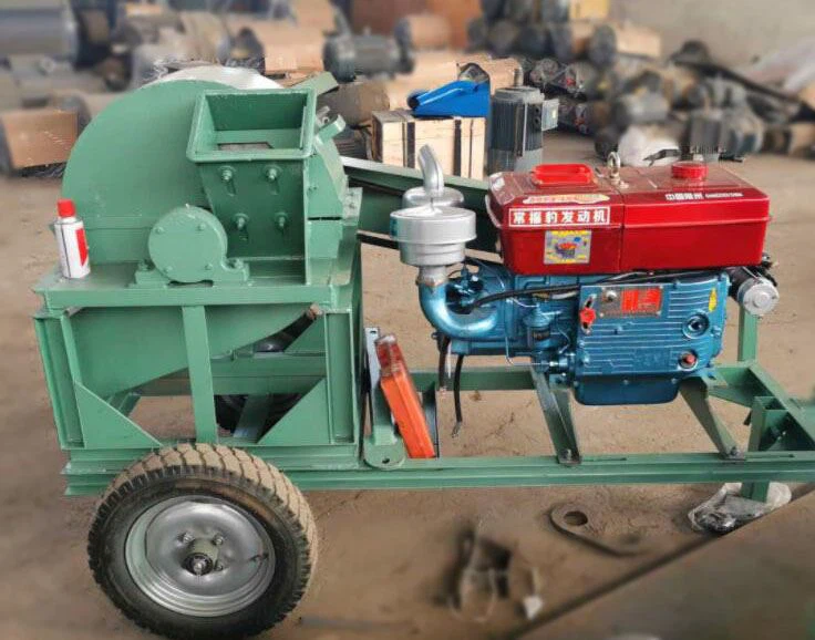 wood sawdust machine by diesel engine