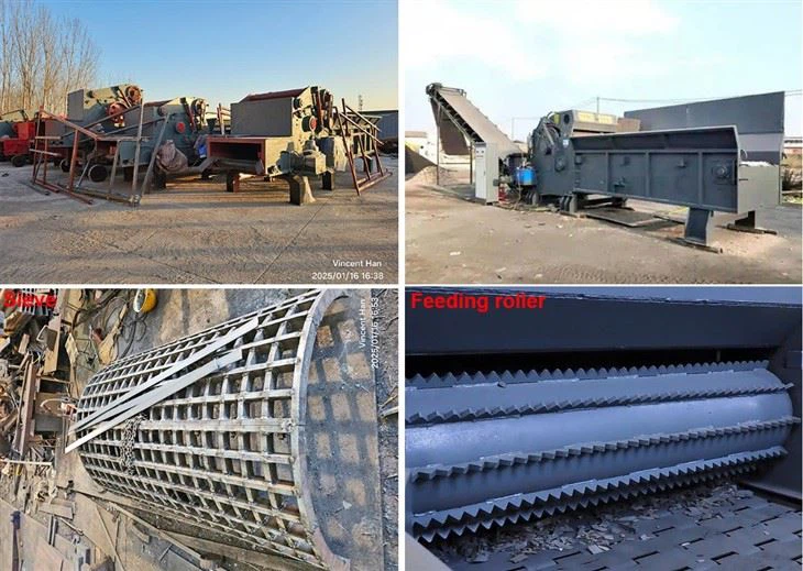 Mobile Wood Pallet Crusher Chipper Wood Recycling Machine
